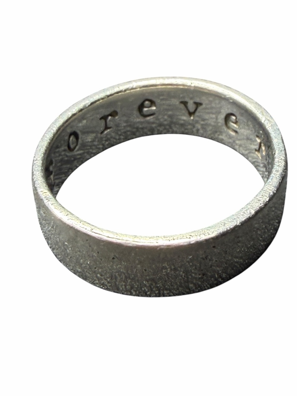 Vintage Far Fetched Sterling Silver 'Friends Forever' Band Ring size 5 1/2